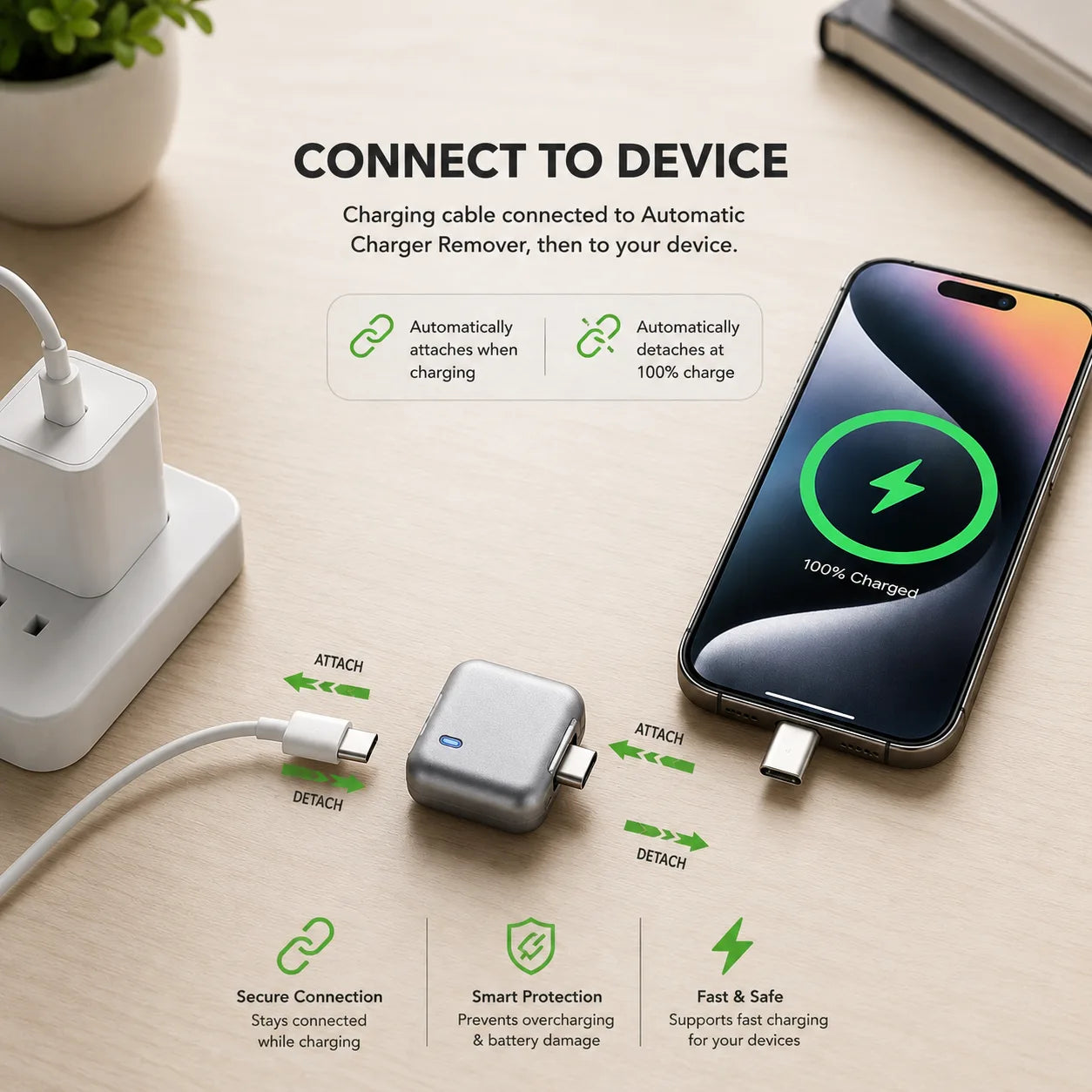 Kuwajia LX-007 Smart Power Off / Auto Disconnect Charger Adapter