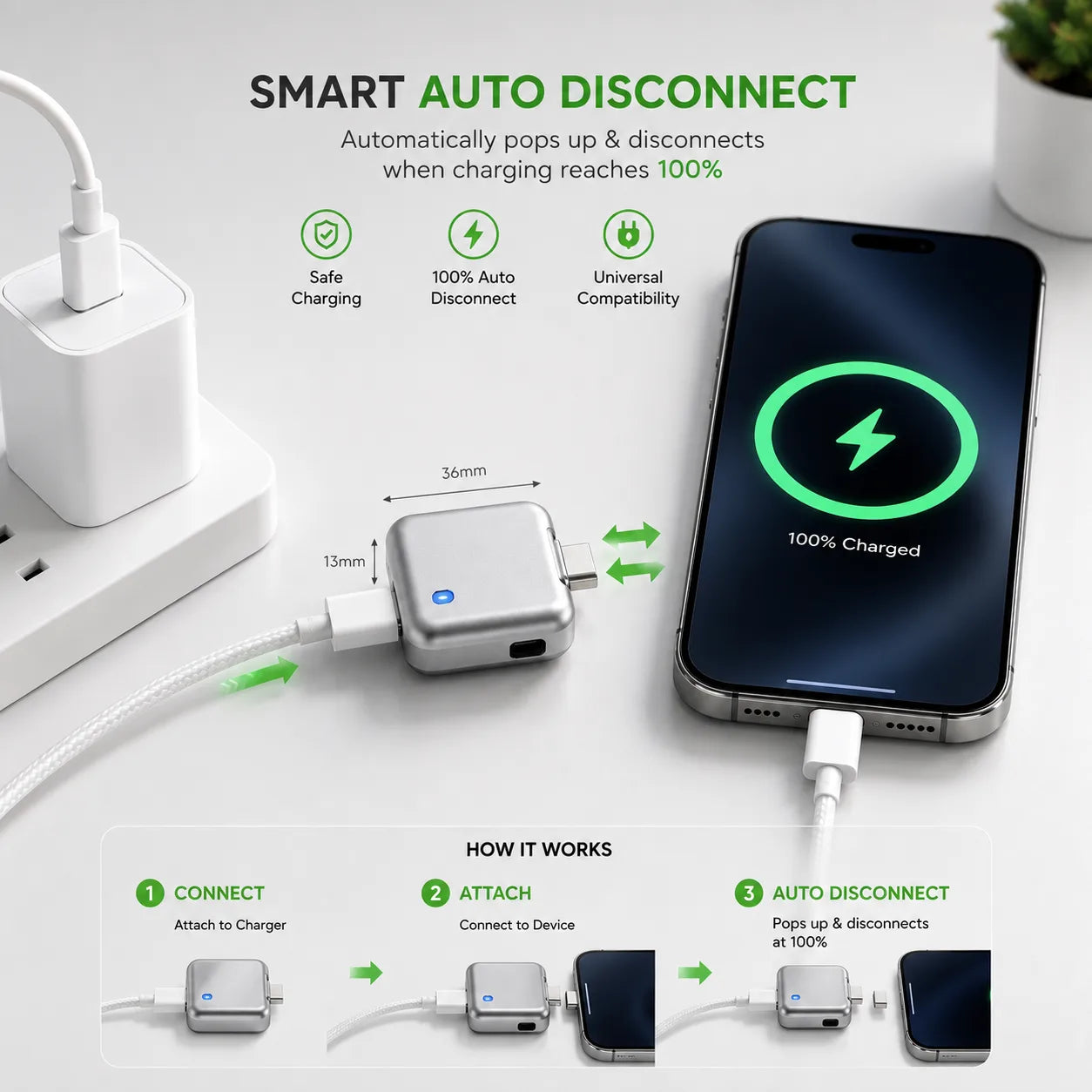 Kuwajia LX-007 Smart Power Off / Auto Disconnect Charger Adapter