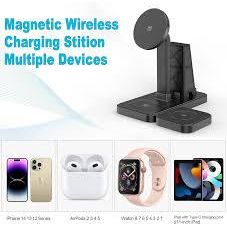 4-in-1 Wireless Charging Station – MagSafe Fast Charger for iPhone, Apple Watch & AirPods
