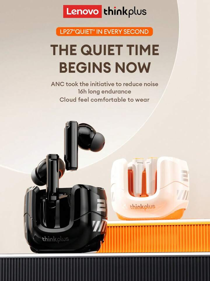 Lenovo Thinkplus LP27 unboxing – ANC earbuds black and white orange variants