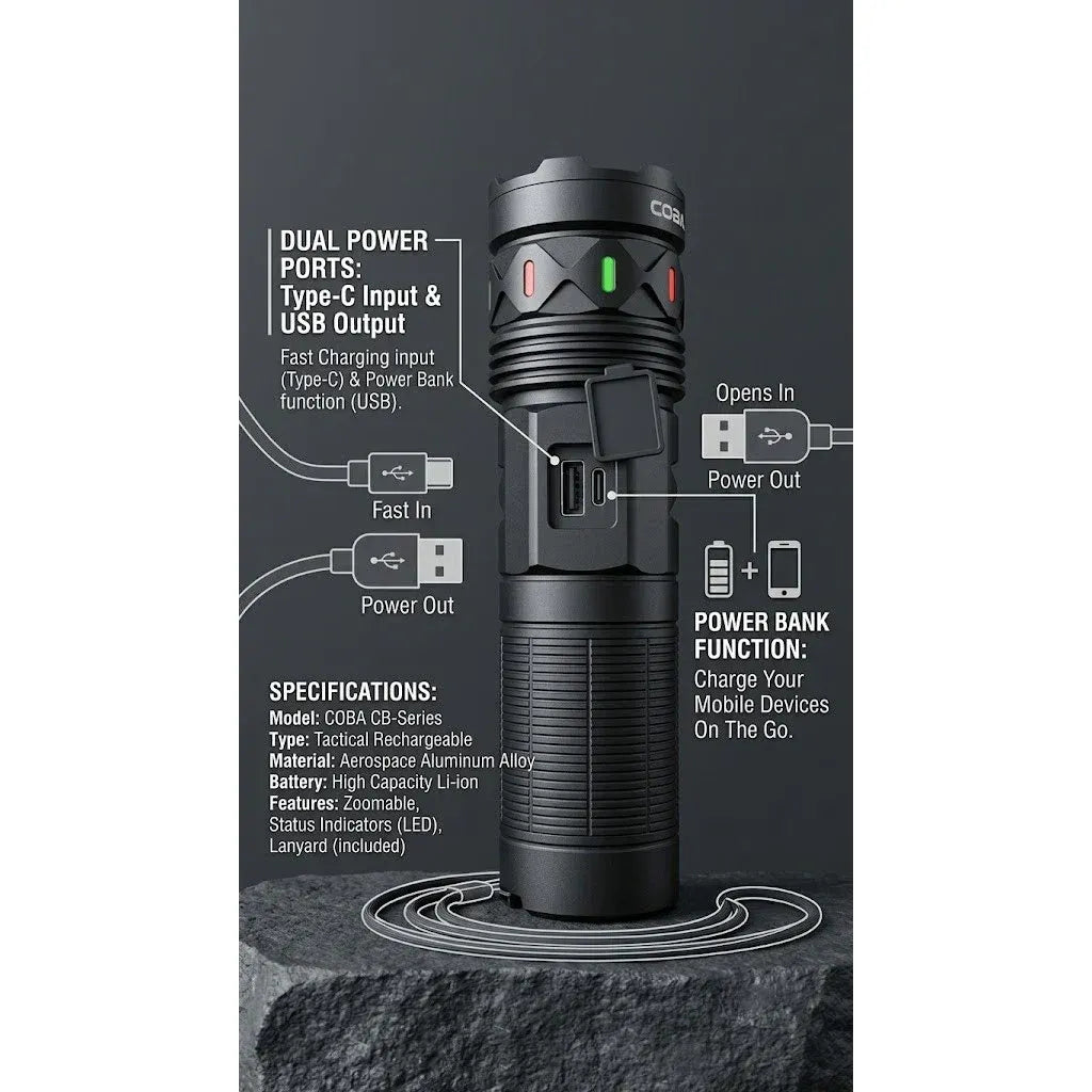 B-W702 Heavy Duty Tactical Flashlight | Zroorat Store